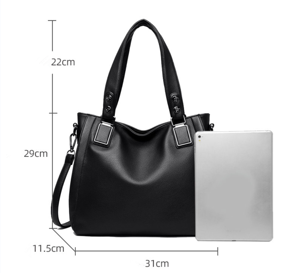 EMS150 BLACK Vegan Leather Bag