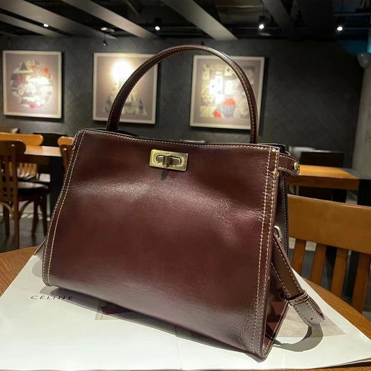 EGM286 TAN Genuine Leather Bag