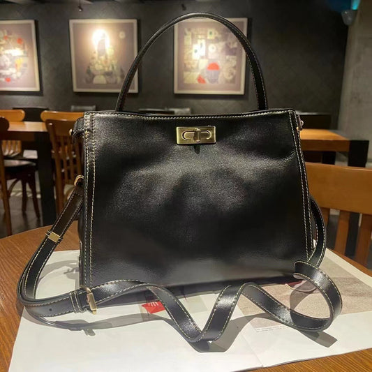 EGM286 BLACK Genuine Leather Bag