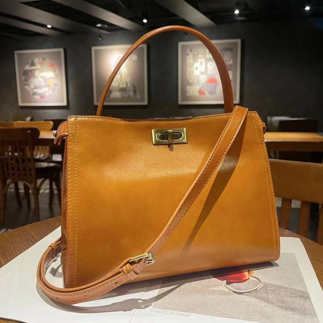 EGM286 BROWN Genuine Leather Bag