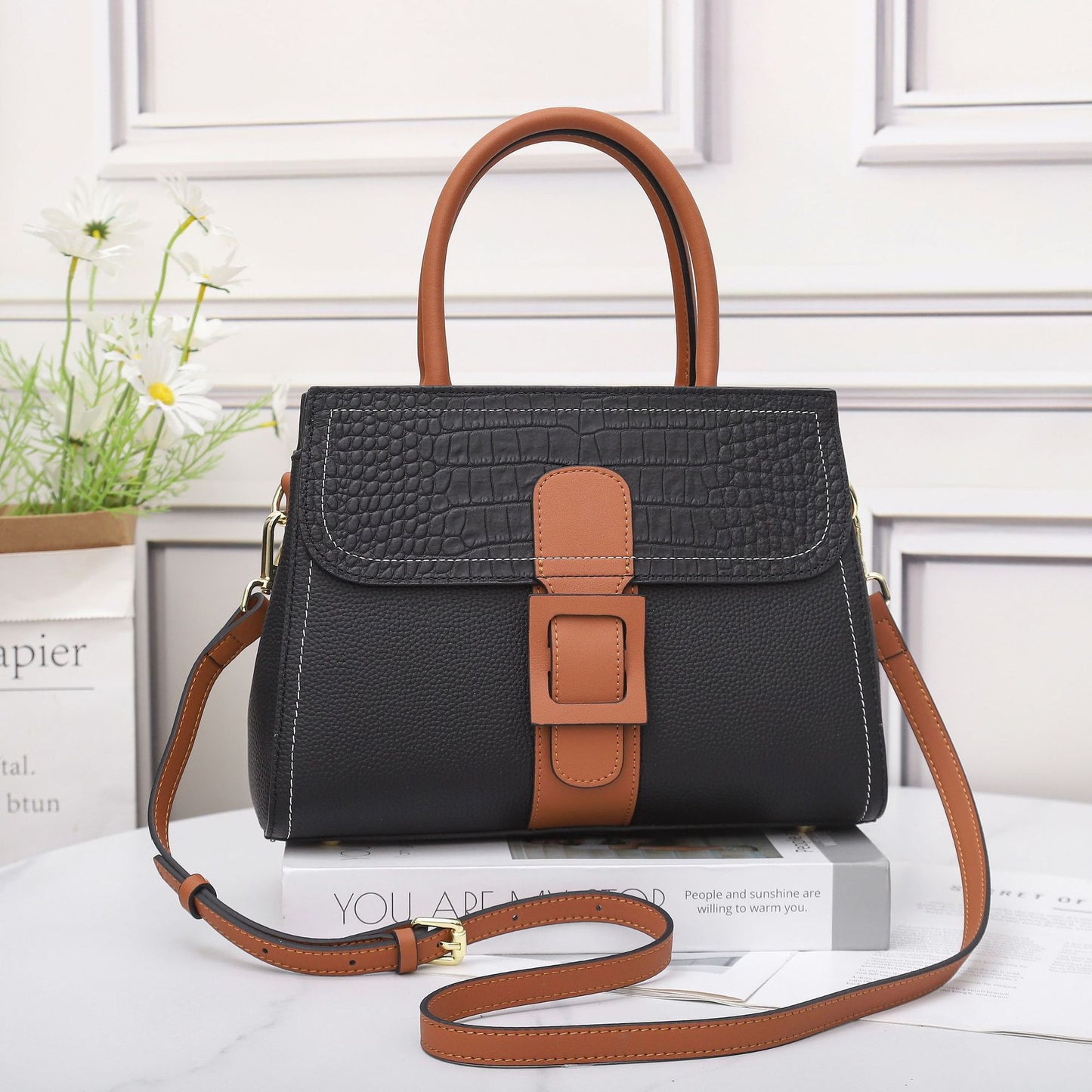 EGM274 BLACK Genuine Leather Bag