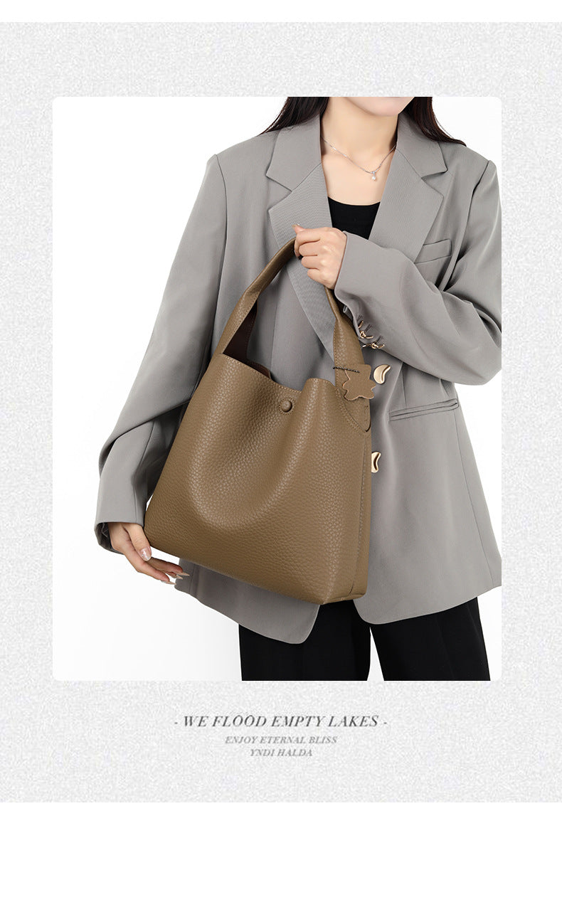 EMS163 KHAKI Vegan Leather Bag