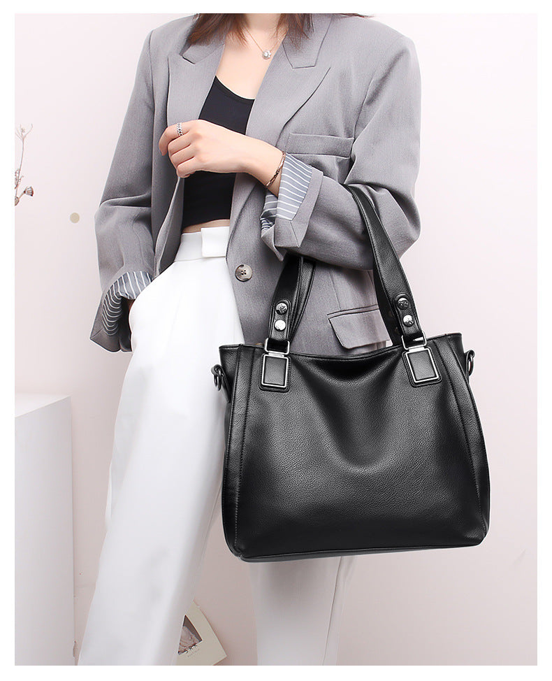 EMS150 BLACK Vegan Leather Bag