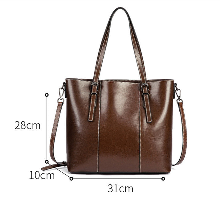 EGM284 COFFEE Genuine Leather Bag