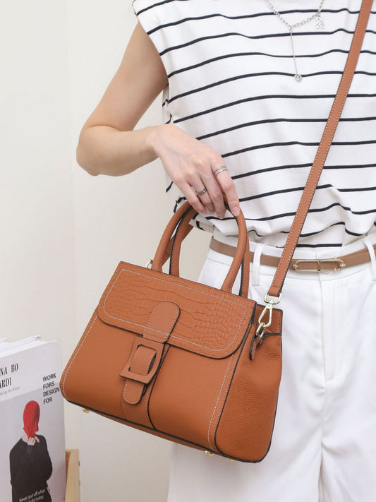 EGM274 BROWN Genuine Leather Bag