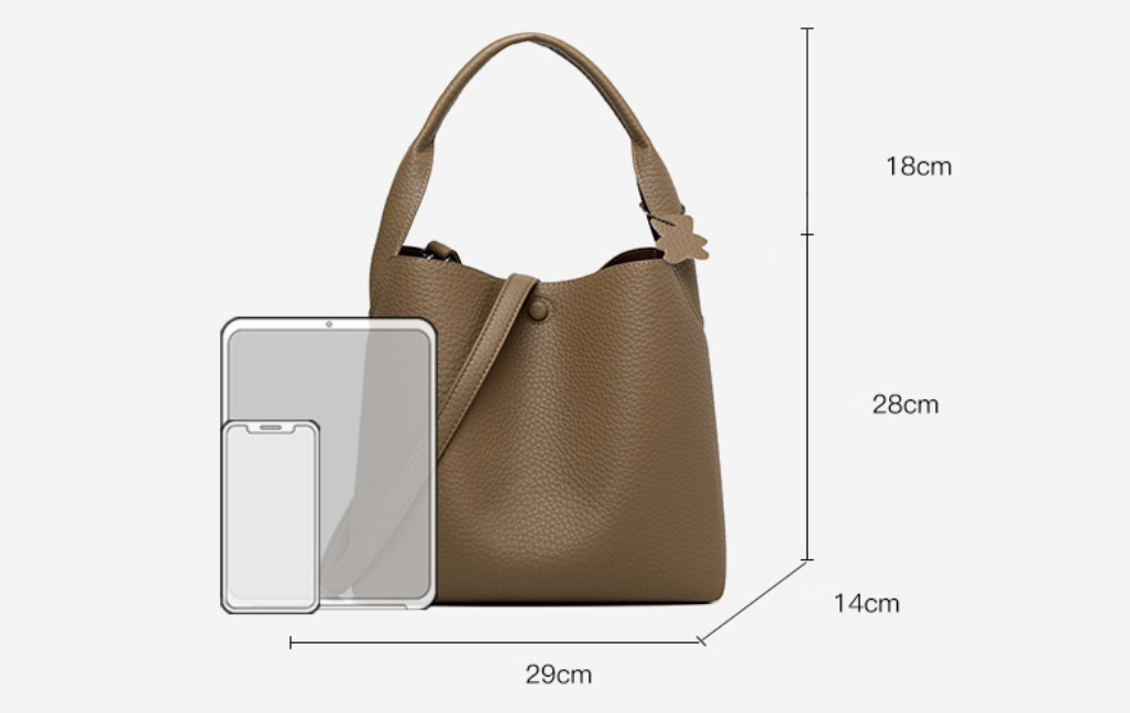 EMS163 KHAKI Vegan Leather Bag